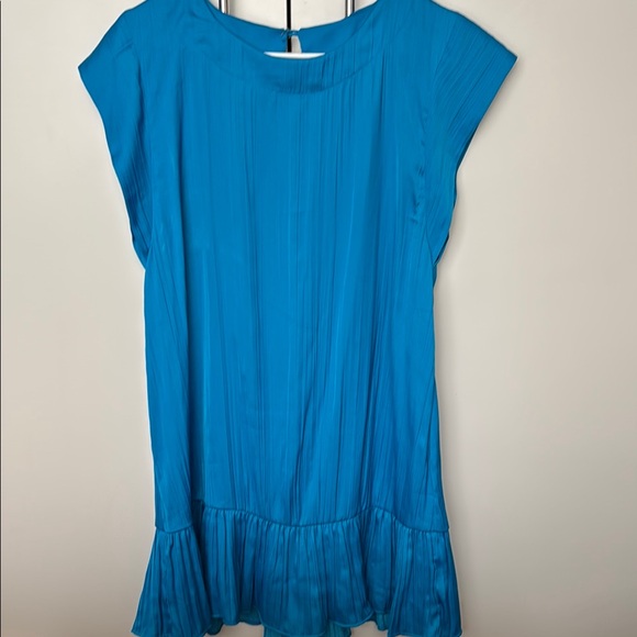 Anthropologie Blue Ruffled Cap Sleeve Tunic - Picture 1 of 4